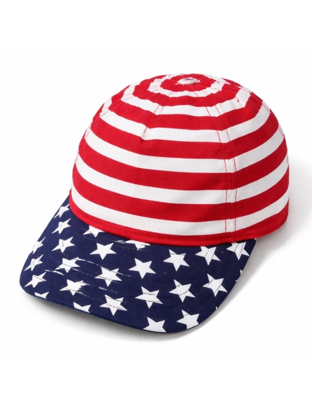 OLD NAVY Toddler USA Flag Hat XS Red White Blue Patriotic Baseball Cap Stars